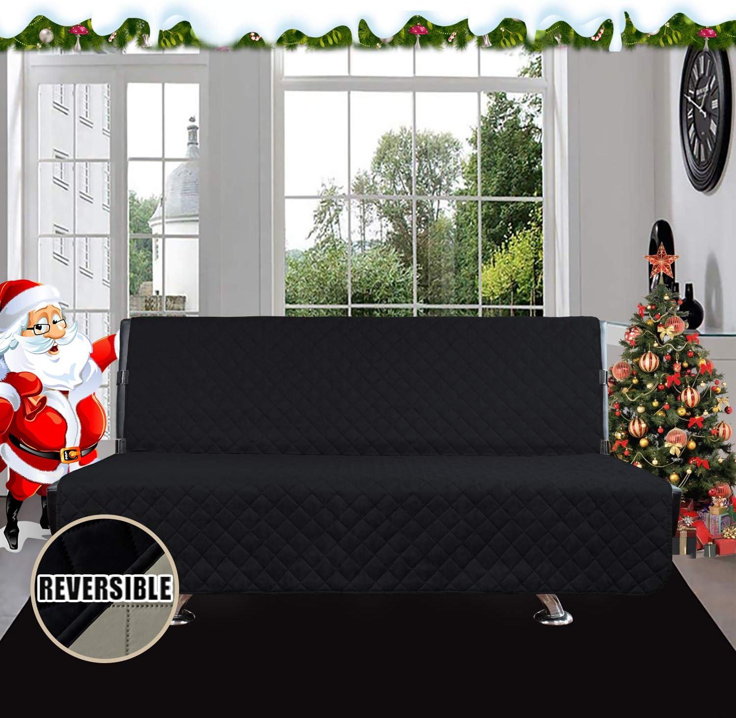 image:imageEasyGoing Reversible Oversized Couch Cover for 3 Cushion Couch Sofa Cover for Dogs Water Resistant Furniture Protector Cover with Foam Sticks for Pet Oversized Sofa GrayLight GrayBlackBeige