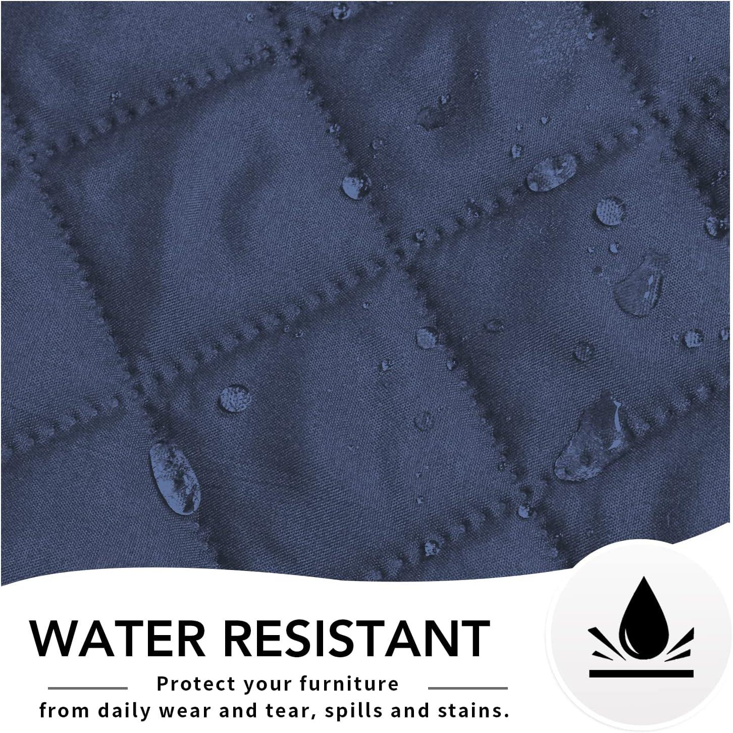 image:imageEasyGoing Reversible Oversized Couch Cover for 3 Cushion Couch Sofa Cover for Dogs Water Resistant Furniture Protector Cover with Foam Sticks for Pet Oversized Sofa GrayLight GrayDark BlueDark Blue