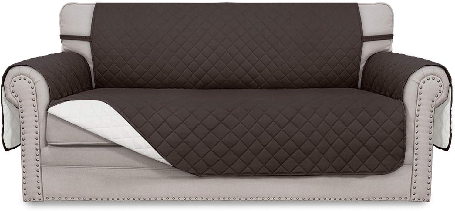 image:imageEasyGoing Reversible Oversized Couch Cover for 3 Cushion Couch Sofa Cover for Dogs Water Resistant Furniture Protector Cover with Foam Sticks for Pet Oversized Sofa GrayLight GrayChocolateIvory