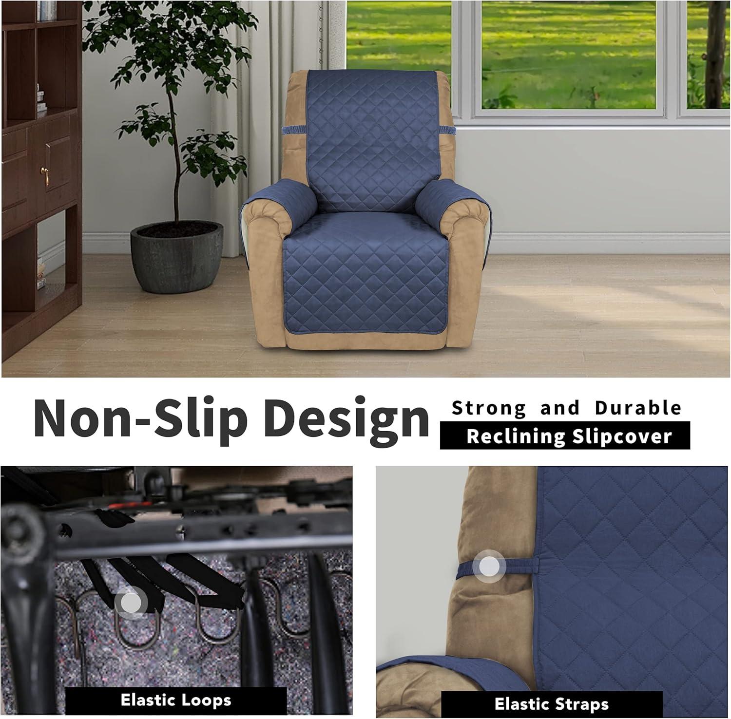 image:imageEasyGoing Reversible Oversized Couch Cover for 3 Cushion Couch Sofa Cover for Dogs Water Resistant Furniture Protector Cover with Foam Sticks for Pet Oversized Sofa GrayLight GrayDark BlueIvory