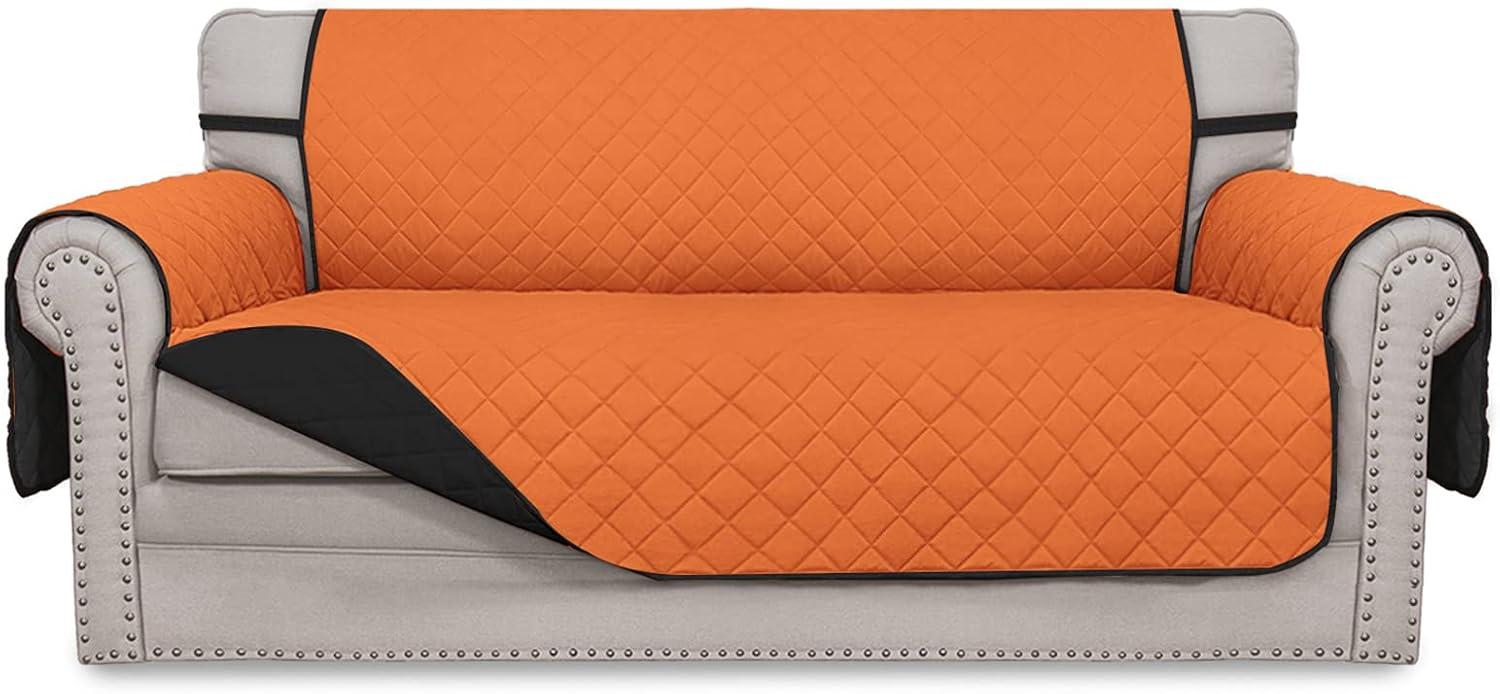 image:imageEasyGoing Reversible Oversized Couch Cover for 3 Cushion Couch Sofa Cover for Dogs Water Resistant Furniture Protector Cover with Foam Sticks for Pet Oversized Sofa GrayLight GrayOrangeBlack