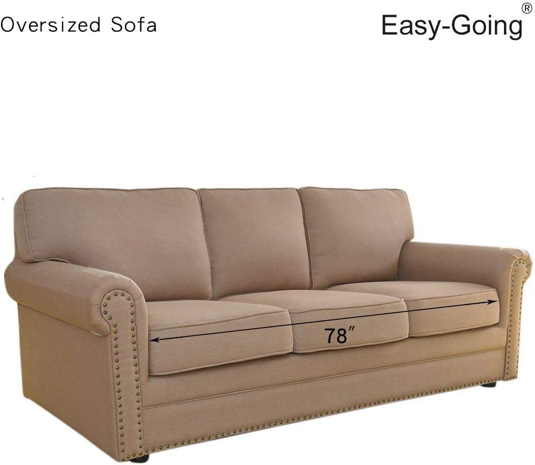 image:imageEasyGoing Reversible Oversized Couch Cover for 3 Cushion Couch Sofa Cover for Dogs Water Resistant Furniture Protector Cover with Foam Sticks for Pet Oversized Sofa GrayLight GrayChocolateBeige