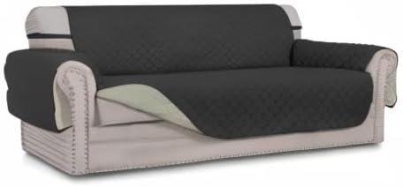 image:imageEasyGoing Reversible Oversized Couch Cover for 3 Cushion Couch Sofa Cover for Dogs Water Resistant Furniture Protector Cover with Foam Sticks for Pet Oversized Sofa GrayLight GrayDarkgrayBeige