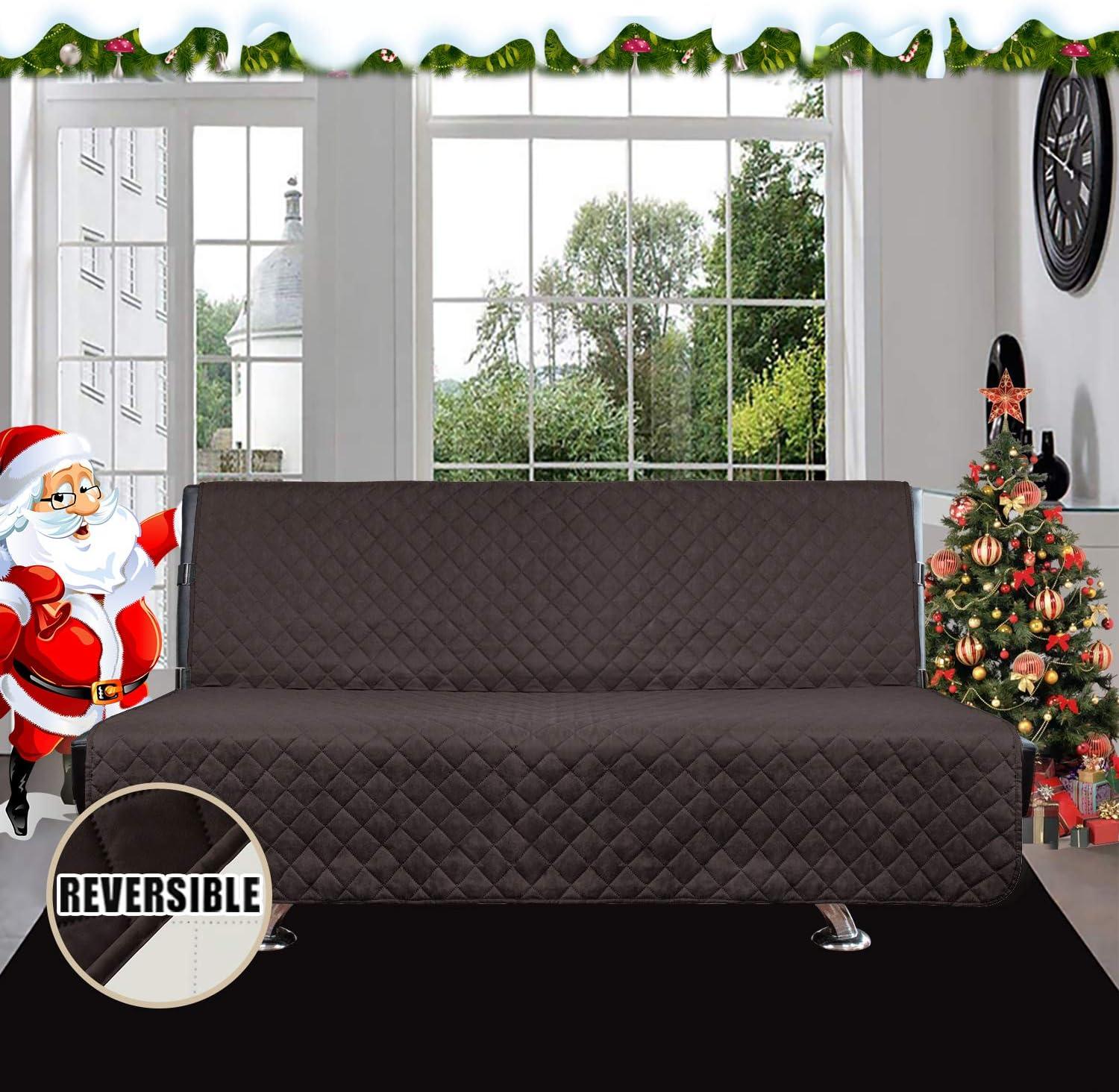 image:imageEasyGoing Reversible Oversized Couch Cover for 3 Cushion Couch Sofa Cover for Dogs Water Resistant Furniture Protector Cover with Foam Sticks for Pet Oversized Sofa GrayLight GrayChocolateIvory