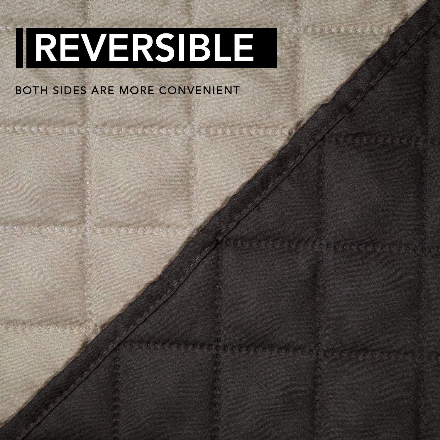 image:imageEasyGoing Reversible Oversized Couch Cover for 3 Cushion Couch Sofa Cover for Dogs Water Resistant Furniture Protector Cover with Foam Sticks for Pet Oversized Sofa GrayLight GrayBlackBeige
