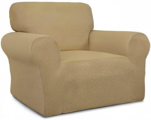 image:imageEasyGoing Stretch Sofa Slipcover 1Piece Sofa Cover Furniture Protector Couch Soft with Elastic Bottom for Kids Polyester Spandex Jacquard Fabric Small Checks Sofa Dark GrayGolden