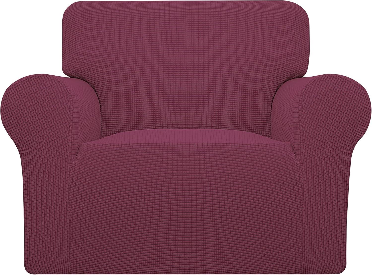 image:imageEasyGoing Stretch Sofa Slipcover 1Piece Sofa Cover Furniture Protector Couch Soft with Elastic Bottom for Kids Polyester Spandex Jacquard Fabric Small Checks Sofa Dark GrayAsh Rose