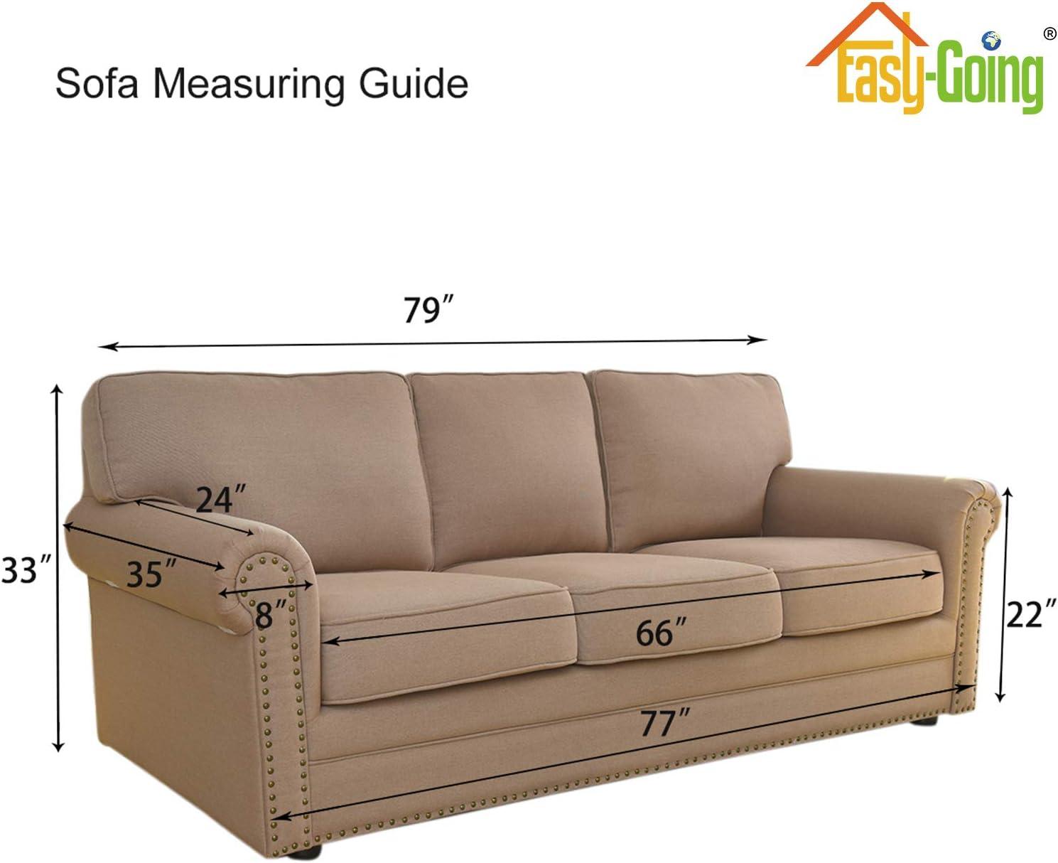 image:imageEasyGoing Stretch Sofa Slipcover 1Piece Sofa Cover Furniture Protector Couch Soft with Elastic Bottom for Kids Polyester Spandex Jacquard Fabric Small Checks Sofa Dark GrayKhaki
