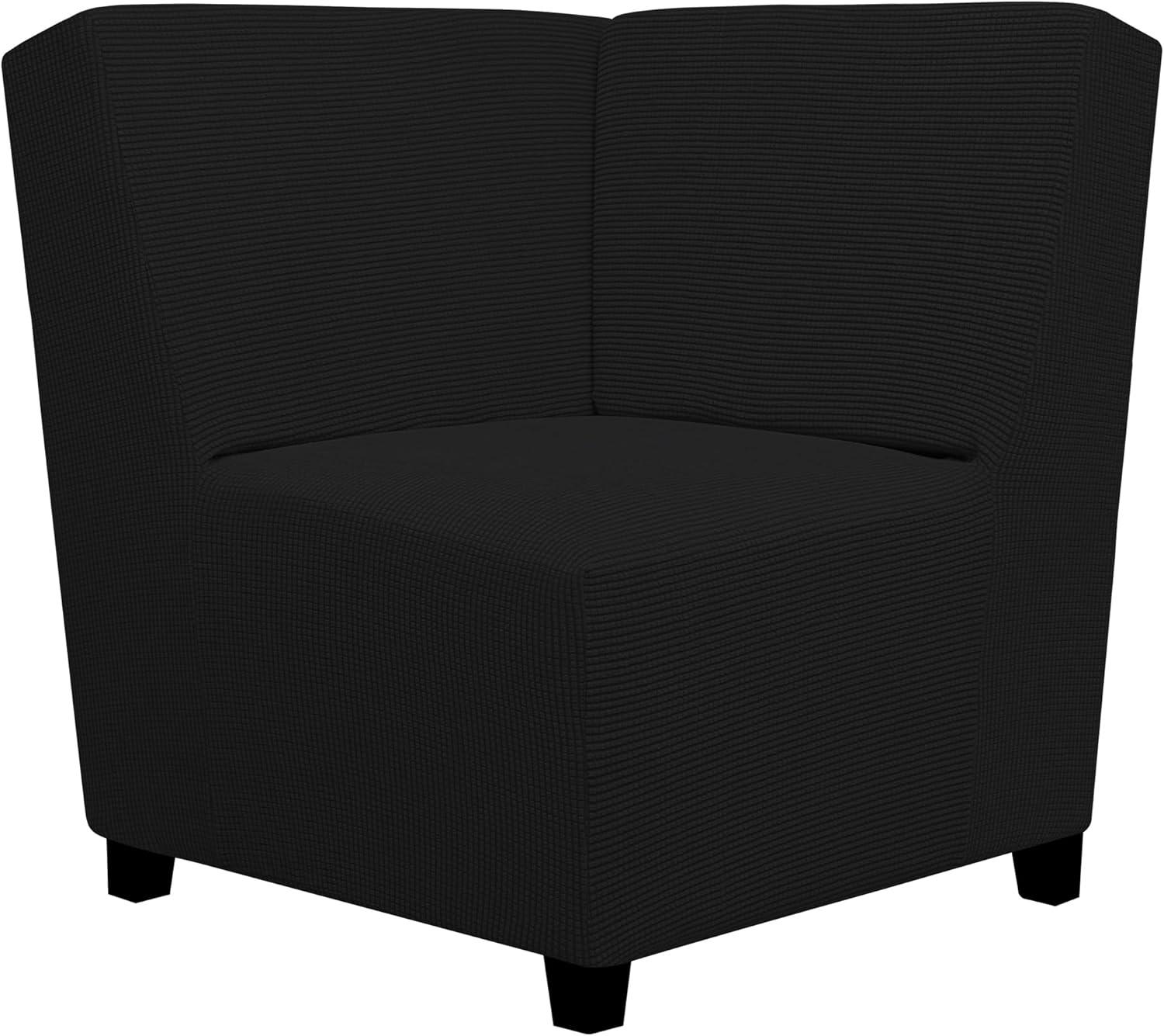 image:imageEasyGoing Stretch Sofa Slipcover 1Piece Sofa Cover Furniture Protector Couch Soft with Elastic Bottom for Kids Polyester Spandex Jacquard Fabric Small Checks Sofa Dark GrayBlack