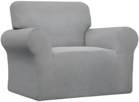 image:imageEasyGoing Stretch Sofa Slipcover 1Piece Sofa Cover Furniture Protector Couch Soft with Elastic Bottom for Kids Polyester Spandex Jacquard Fabric Small Checks Sofa Dark GrayLight Gray