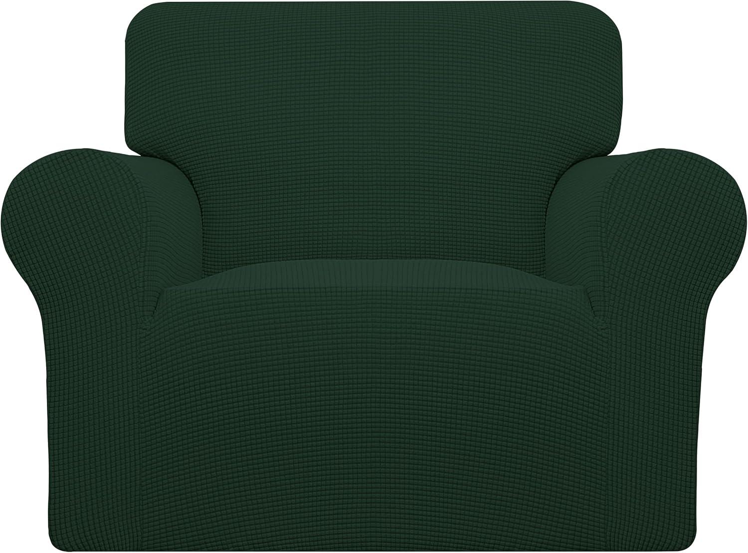 image:imageEasyGoing Stretch Sofa Slipcover 1Piece Sofa Cover Furniture Protector Couch Soft with Elastic Bottom for Kids Polyester Spandex Jacquard Fabric Small Checks Sofa Dark GrayDark Green