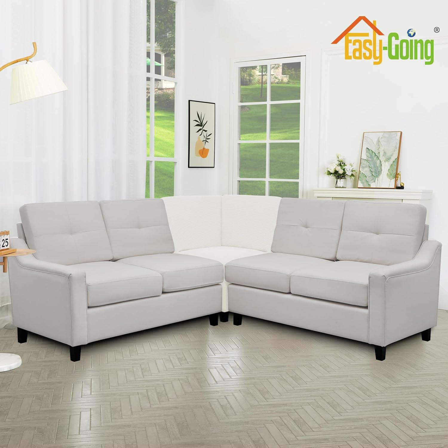 image:imageEasyGoing Stretch Sofa Slipcover 1Piece Sofa Cover Furniture Protector Couch Soft with Elastic Bottom for Kids Polyester Spandex Jacquard Fabric Small Checks Sofa Dark GrayCream