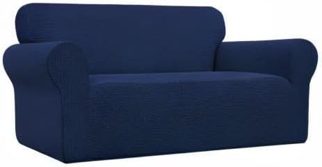 image:imageEasyGoing Stretch Sofa Slipcover 1Piece Sofa Cover Furniture Protector Couch Soft with Elastic Bottom for Kids Polyester Spandex Jacquard Fabric Small Checks Sofa Dark GrayNavy