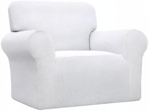 image:imageEasyGoing Stretch Sofa Slipcover 1Piece Sofa Cover Furniture Protector Couch Soft with Elastic Bottom for Kids Polyester Spandex Jacquard Fabric Small Checks Sofa Dark GraySnow White