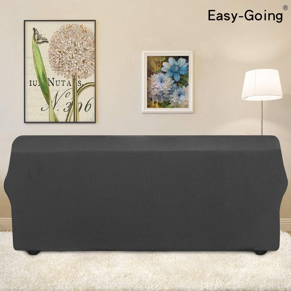 image:imageEasyGoing Stretch Sofa Slipcover 1Piece Sofa Cover Furniture Protector Couch Soft with Elastic Bottom for Kids Polyester Spandex Jacquard Fabric Small Checks Sofa Dark GrayDark Gray