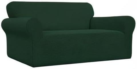 image:imageEasyGoing Stretch Sofa Slipcover 1Piece Sofa Cover Furniture Protector Couch Soft with Elastic Bottom for Kids Polyester Spandex Jacquard Fabric Small Checks Sofa Dark GrayDark Green
