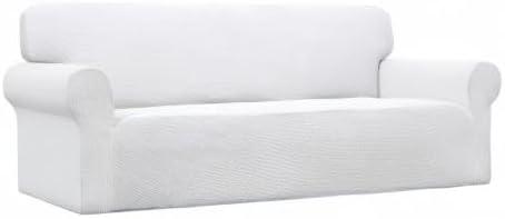 image:imageEasyGoing Stretch Sofa Slipcover 1Piece Sofa Cover Furniture Protector Couch Soft with Elastic Bottom for Kids Polyester Spandex Jacquard Fabric Small Checks Sofa Dark GraySnow White