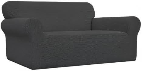 image:imageEasyGoing Stretch Sofa Slipcover 1Piece Sofa Cover Furniture Protector Couch Soft with Elastic Bottom for Kids Polyester Spandex Jacquard Fabric Small Checks Sofa Dark GrayDark Gray