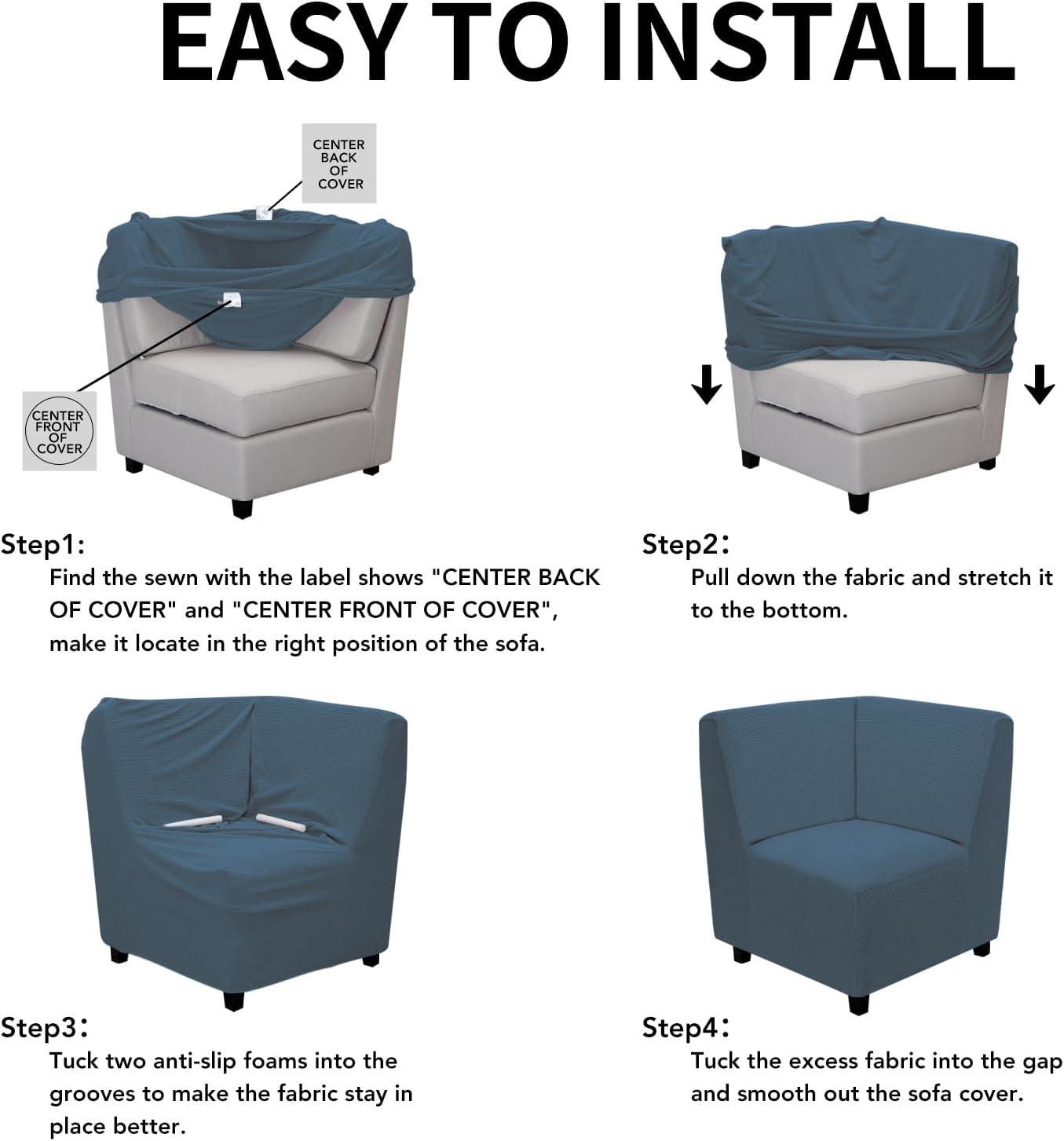 image:imageEasyGoing Stretch Sofa Slipcover 1Piece Sofa Cover Furniture Protector Couch Soft with Elastic Bottom for Kids Polyester Spandex Jacquard Fabric Small Checks Sofa Dark GrayBluestone