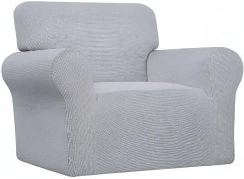 image:imageEasyGoing Stretch Sofa Slipcover 1Piece Sofa Cover Furniture Protector Couch Soft with Elastic Bottom for Kids Polyester Spandex Jacquard Fabric Small Checks Sofa Dark GraySilver Gray