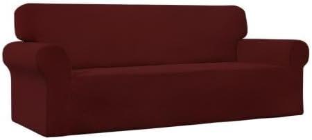 image:imageEasyGoing Stretch Sofa Slipcover 1Piece Sofa Cover Furniture Protector Couch Soft with Elastic Bottom for Kids Polyester Spandex Jacquard Fabric Small Checks Sofa Dark GrayWine
