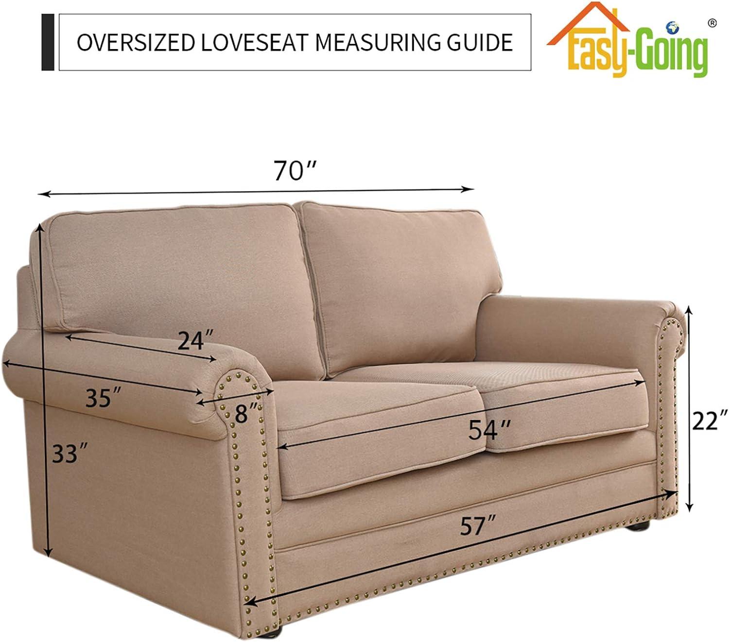 image:imageEasyGoing Stretch Sofa Slipcover 1Piece Sofa Cover Furniture Protector Couch Soft with Elastic Bottom for Kids Polyester Spandex Jacquard Fabric Small Checks Sofa Dark GrayChocolate
