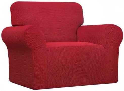 image:imageEasyGoing Stretch Sofa Slipcover 1Piece Sofa Cover Furniture Protector Couch Soft with Elastic Bottom for Kids Polyester Spandex Jacquard Fabric Small Checks Sofa Dark GrayChristmas Red