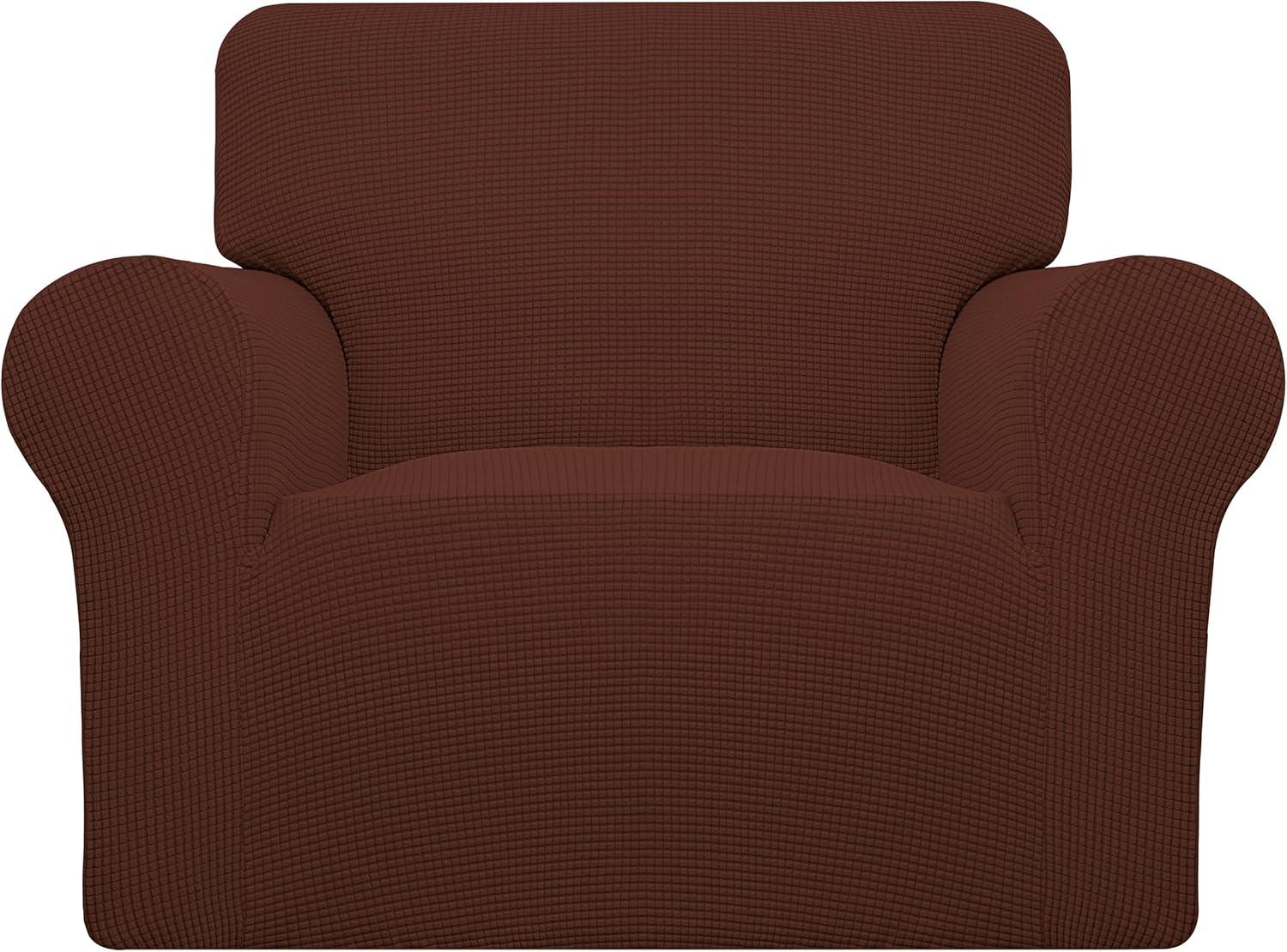 image:imageEasyGoing Stretch Sofa Slipcover 1Piece Sofa Cover Furniture Protector Couch Soft with Elastic Bottom for Kids Polyester Spandex Jacquard Fabric Small Checks Sofa Dark GrayCoffee
