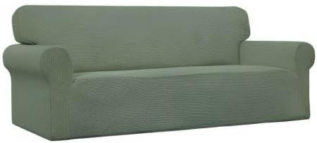 image:imageEasyGoing Stretch Sofa Slipcover 1Piece Sofa Cover Furniture Protector Couch Soft with Elastic Bottom for Kids Polyester Spandex Jacquard Fabric Small Checks Sofa Dark GrayGreyish Green