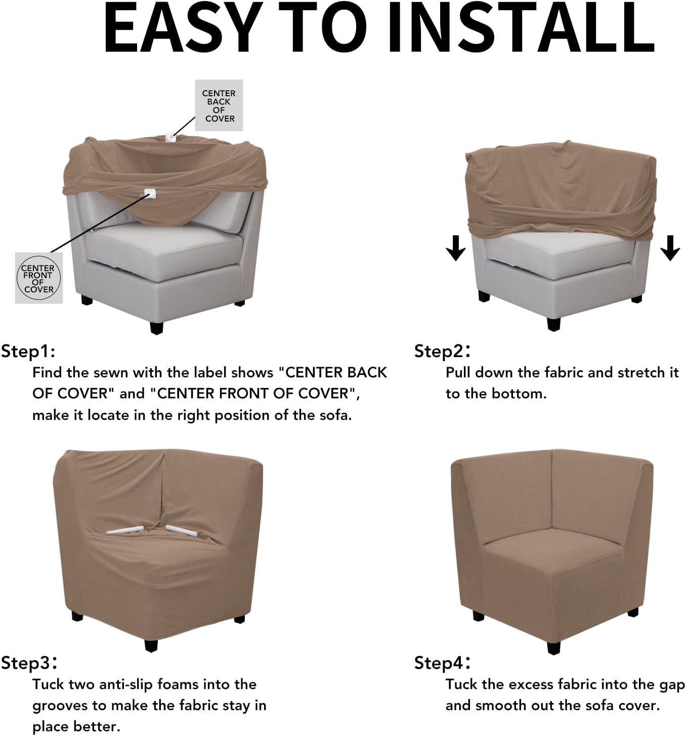 image:imageEasyGoing Stretch Sofa Slipcover 1Piece Sofa Cover Furniture Protector Couch Soft with Elastic Bottom for Kids Polyester Spandex Jacquard Fabric Small Checks Sofa Dark GrayCamel