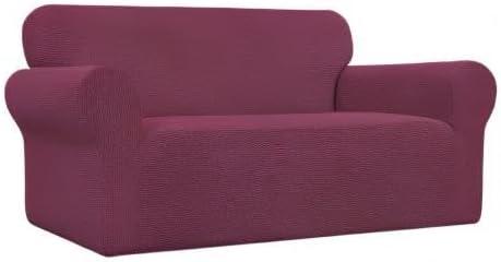 image:imageEasyGoing Stretch Sofa Slipcover 1Piece Sofa Cover Furniture Protector Couch Soft with Elastic Bottom for Kids Polyester Spandex Jacquard Fabric Small Checks Sofa Dark GrayAsh Rose