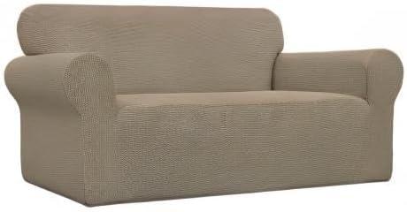 image:imageEasyGoing Stretch Sofa Slipcover 1Piece Sofa Cover Furniture Protector Couch Soft with Elastic Bottom for Kids Polyester Spandex Jacquard Fabric Small Checks Sofa Dark GrayNatural