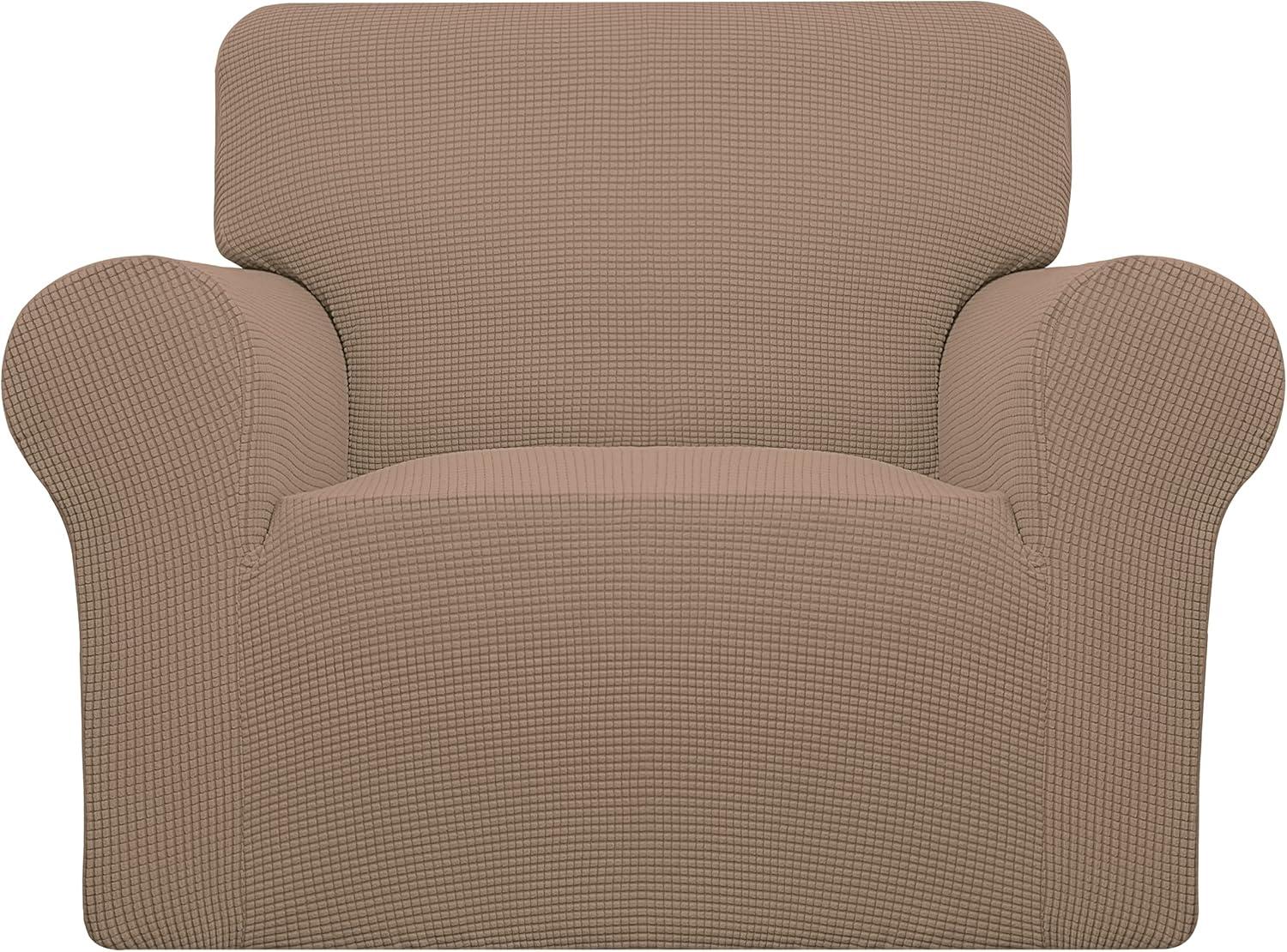 image:imageEasyGoing Stretch Sofa Slipcover 1Piece Sofa Cover Furniture Protector Couch Soft with Elastic Bottom for Kids Polyester Spandex Jacquard Fabric Small Checks Sofa Dark GrayCamel