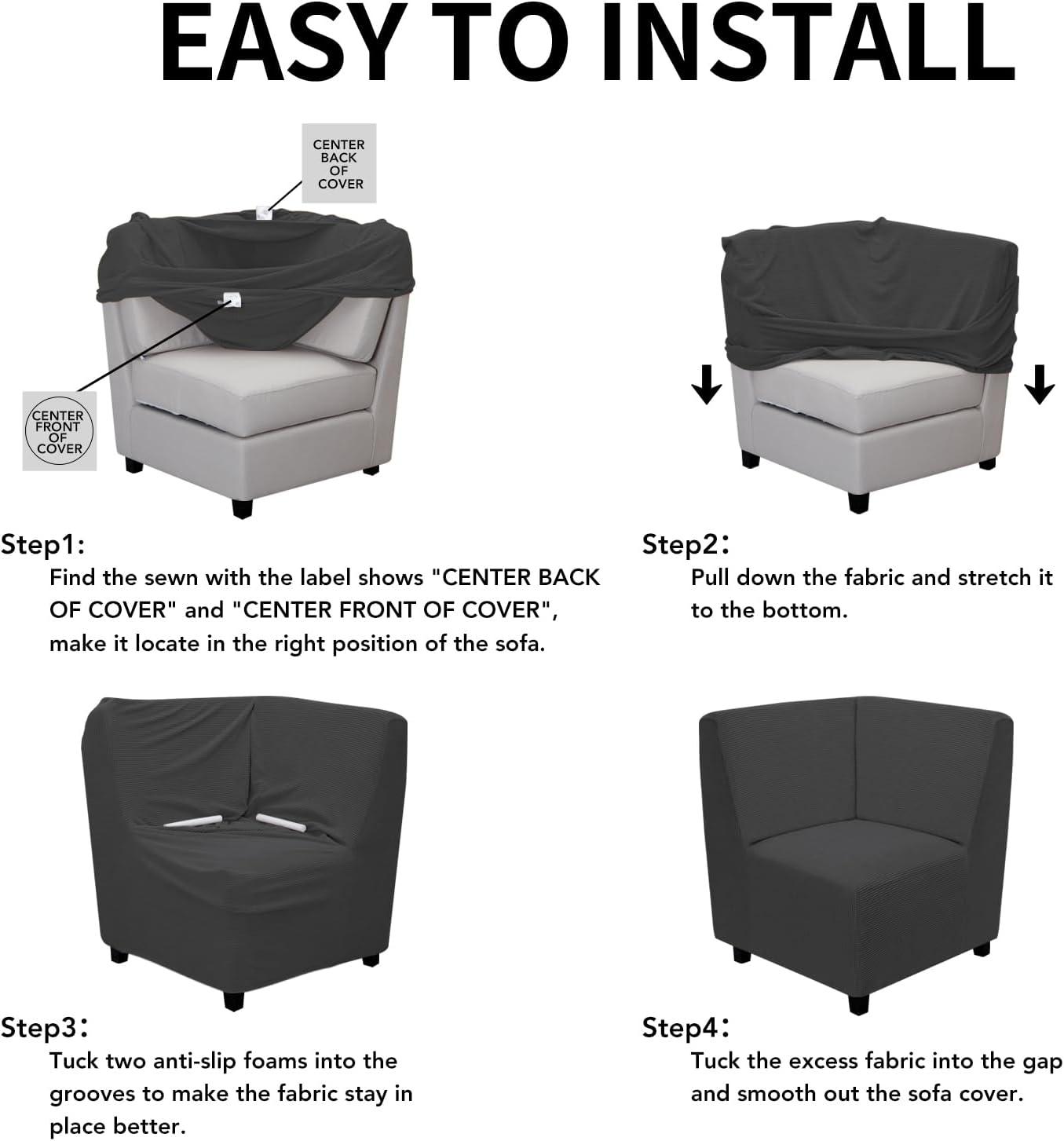 image:imageEasyGoing Stretch Sofa Slipcover 1Piece Sofa Cover Furniture Protector Couch Soft with Elastic Bottom for Kids Polyester Spandex Jacquard Fabric Small Checks Sofa Dark GrayDark Gray
