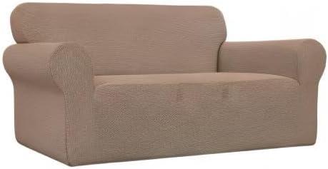 image:imageEasyGoing Stretch Sofa Slipcover 1Piece Sofa Cover Furniture Protector Couch Soft with Elastic Bottom for Kids Polyester Spandex Jacquard Fabric Small Checks Sofa Dark GrayCamel