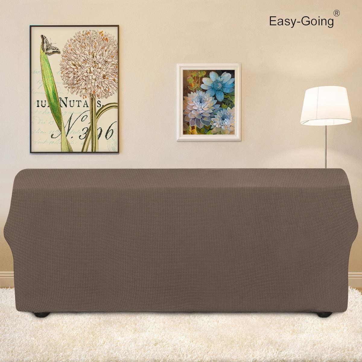 image:imageEasyGoing Stretch Sofa Slipcover 1Piece Sofa Cover Furniture Protector Couch Soft with Elastic Bottom for Kids Polyester Spandex Jacquard Fabric Small Checks Sofa Dark GrayCamel