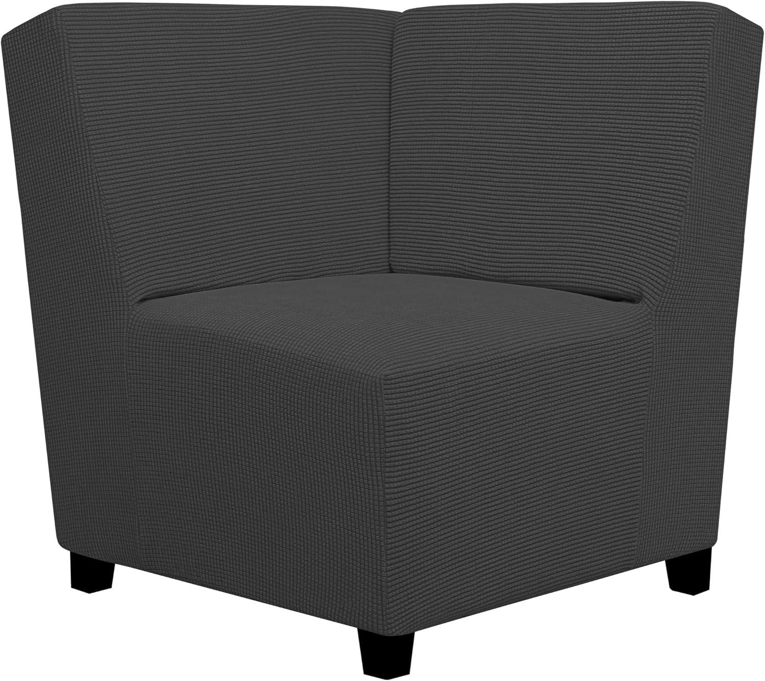 image:imageEasyGoing Stretch Sofa Slipcover 1Piece Sofa Cover Furniture Protector Couch Soft with Elastic Bottom for Kids Polyester Spandex Jacquard Fabric Small Checks Sofa Dark GrayDark Gray