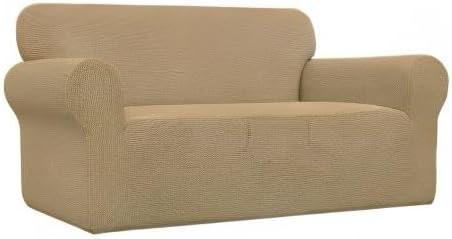 image:imageEasyGoing Stretch Sofa Slipcover 1Piece Sofa Cover Furniture Protector Couch Soft with Elastic Bottom for Kids Polyester Spandex Jacquard Fabric Small Checks Sofa Dark GrayGolden
