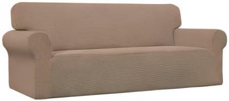 image:imageEasyGoing Stretch Sofa Slipcover 1Piece Sofa Cover Furniture Protector Couch Soft with Elastic Bottom for Kids Polyester Spandex Jacquard Fabric Small Checks Sofa Dark GrayCamel