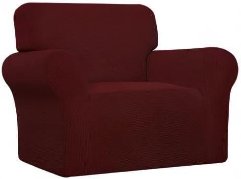 image:imageEasyGoing Stretch Sofa Slipcover 1Piece Sofa Cover Furniture Protector Couch Soft with Elastic Bottom for Kids Polyester Spandex Jacquard Fabric Small Checks Sofa Dark GrayWine