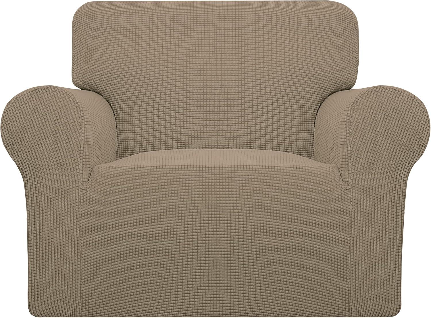 image:imageEasyGoing Stretch Sofa Slipcover 1Piece Sofa Cover Furniture Protector Couch Soft with Elastic Bottom for Kids Polyester Spandex Jacquard Fabric Small Checks Sofa Dark GrayNatural
