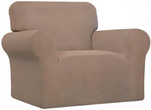 image:imageEasyGoing Stretch Sofa Slipcover 1Piece Sofa Cover Furniture Protector Couch Soft with Elastic Bottom for Kids Polyester Spandex Jacquard Fabric Small Checks Sofa Dark GrayCamel