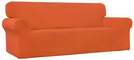 image:imageEasyGoing Stretch Sofa Slipcover 1Piece Sofa Cover Furniture Protector Couch Soft with Elastic Bottom for Kids Polyester Spandex Jacquard Fabric Small Checks Sofa Dark GrayOrange
