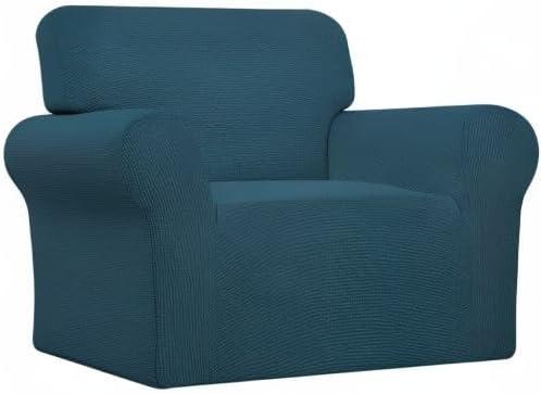 image:imageEasyGoing Stretch Sofa Slipcover 1Piece Sofa Cover Furniture Protector Couch Soft with Elastic Bottom for Kids Polyester Spandex Jacquard Fabric Small Checks Sofa Dark GrayDeep Teal
