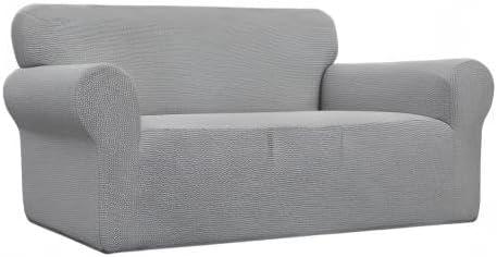 image:imageEasyGoing Stretch Sofa Slipcover 1Piece Sofa Cover Furniture Protector Couch Soft with Elastic Bottom for Kids Polyester Spandex Jacquard Fabric Small Checks Sofa Dark GrayLight Gray