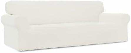image:imageEasyGoing Stretch Sofa Slipcover 1Piece Sofa Cover Furniture Protector Couch Soft with Elastic Bottom for Kids Polyester Spandex Jacquard Fabric Small Checks Sofa Dark GrayCream