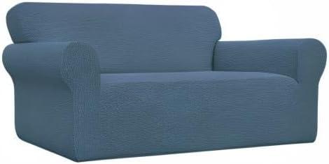 image:imageEasyGoing Stretch Sofa Slipcover 1Piece Sofa Cover Furniture Protector Couch Soft with Elastic Bottom for Kids Polyester Spandex Jacquard Fabric Small Checks Sofa Dark GrayBluestone