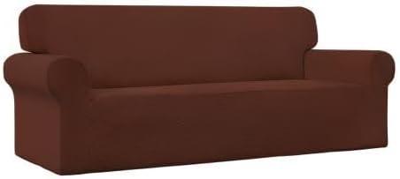 image:imageEasyGoing Stretch Sofa Slipcover 1Piece Sofa Cover Furniture Protector Couch Soft with Elastic Bottom for Kids Polyester Spandex Jacquard Fabric Small Checks Sofa Dark GrayCoffee