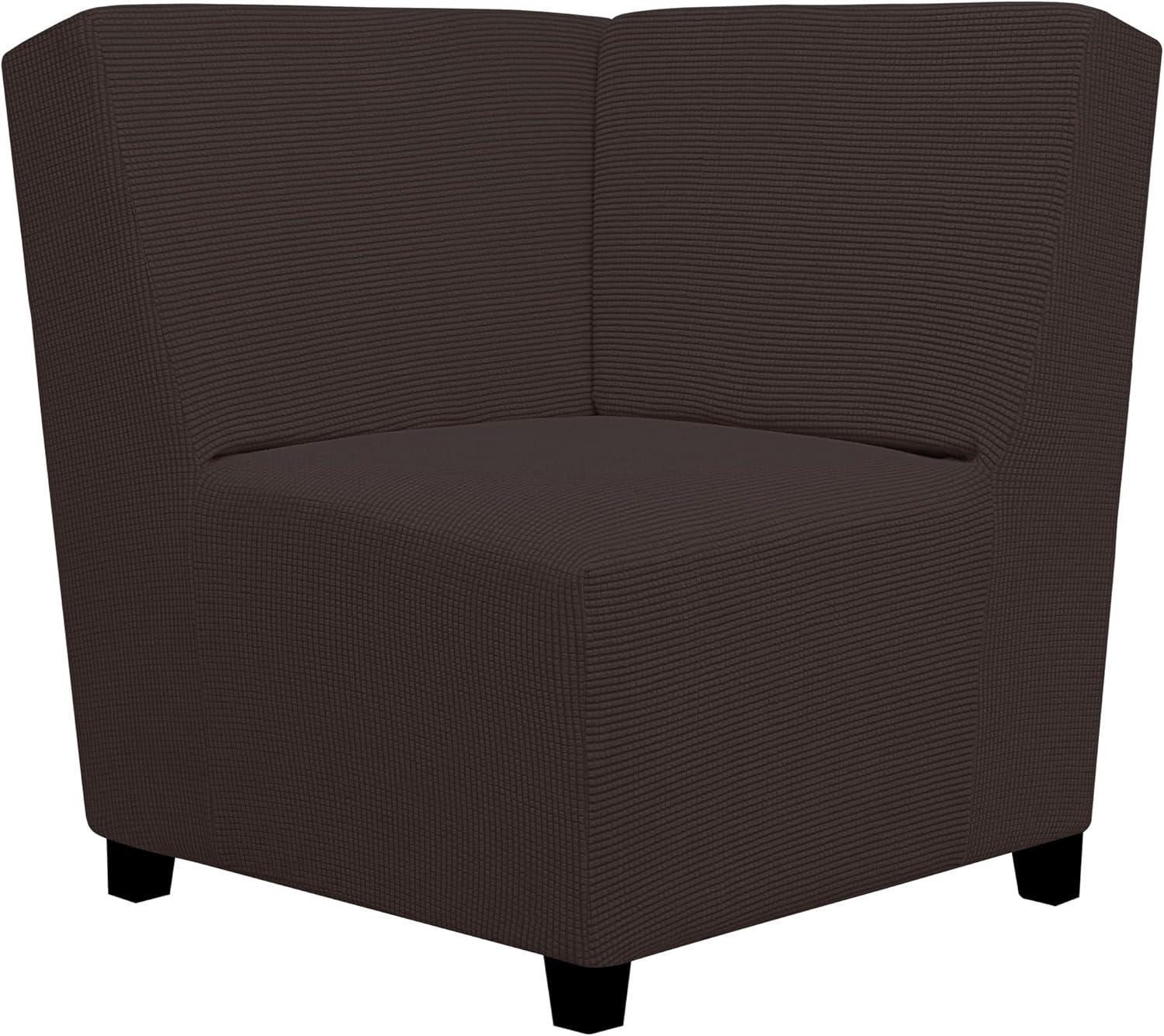 image:imageEasyGoing Stretch Sofa Slipcover 1Piece Sofa Cover Furniture Protector Couch Soft with Elastic Bottom for Kids Polyester Spandex Jacquard Fabric Small Checks Sofa Dark GrayChocolate