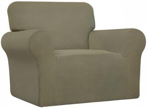 image:imageEasyGoing Stretch Sofa Slipcover 1Piece Sofa Cover Furniture Protector Couch Soft with Elastic Bottom for Kids Polyester Spandex Jacquard Fabric Small Checks Sofa Dark GrayKhaki